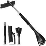 Rest-Eazzzy Snow Brush Extendable, 2 in 1 Ice Scraper for Car Windshield