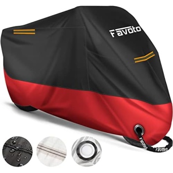 Favoto Upgraded Version Motorbike Cover 210D Waterproof Motorcycle Cover