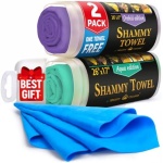 Premium 2pk + 1 Free Shammy Cloth for Car Drying - (26"x17") - Super Absorbent