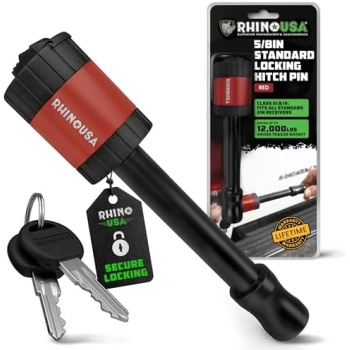 Rhino USA Trailer Hitch Pin (2 Inch) Patented 5/8" Locking Receiver Hitch Pins