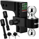 Rhino USA Adjustable Trailer Hitch (Fits 2-Inch Receiver) - Heavy Duty Aluminum